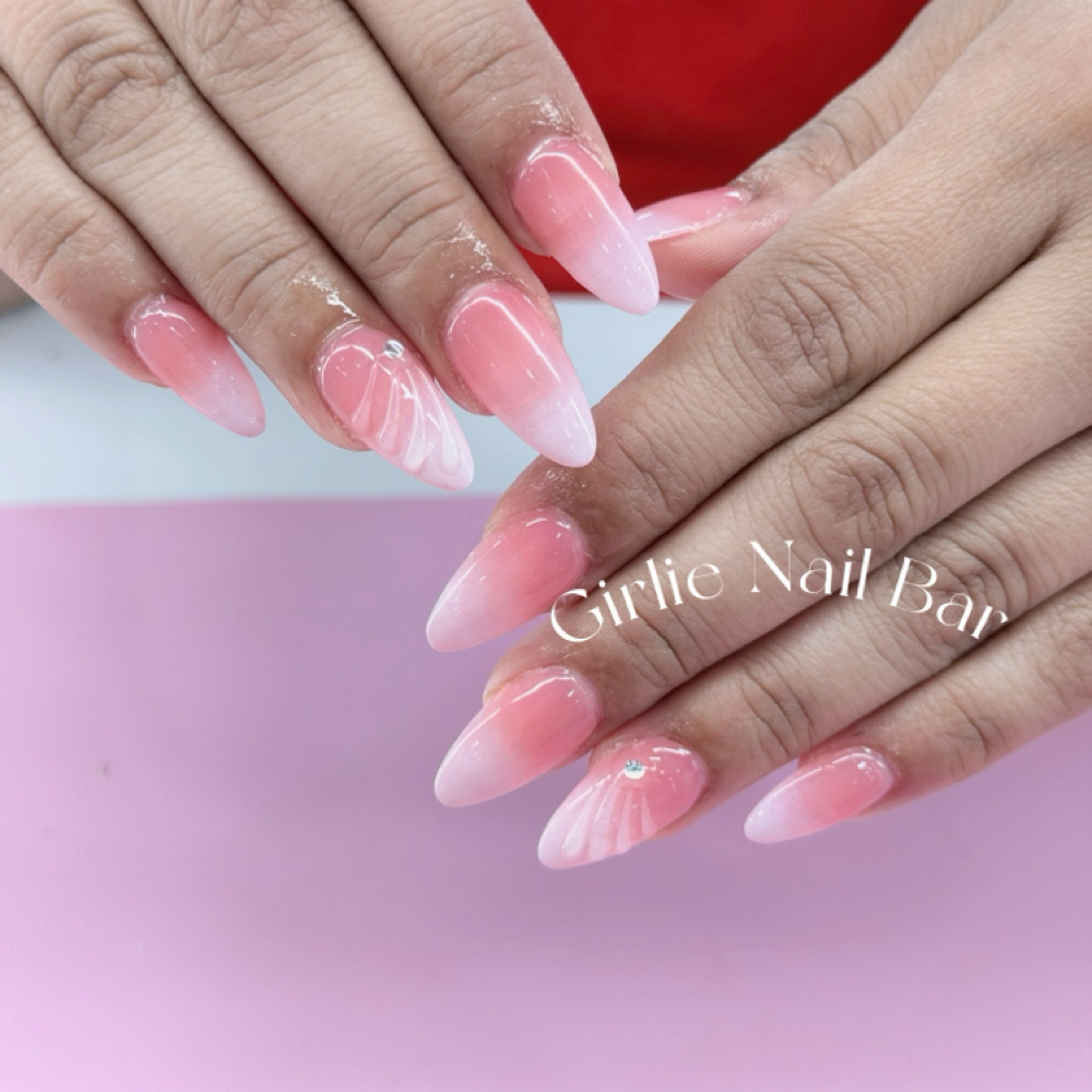 builder gel pink ombré almond set